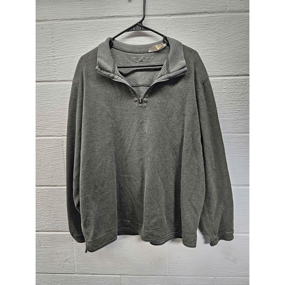 Tommy Bahama Pullover Sweater Mens‎ Reversible 1/4 Zip Mock Neck Green xl